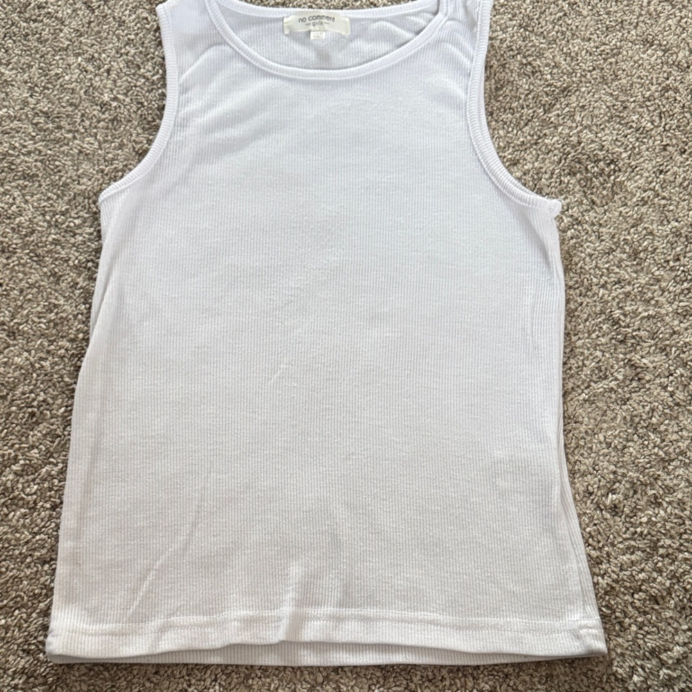 White Ribbed Tank Top